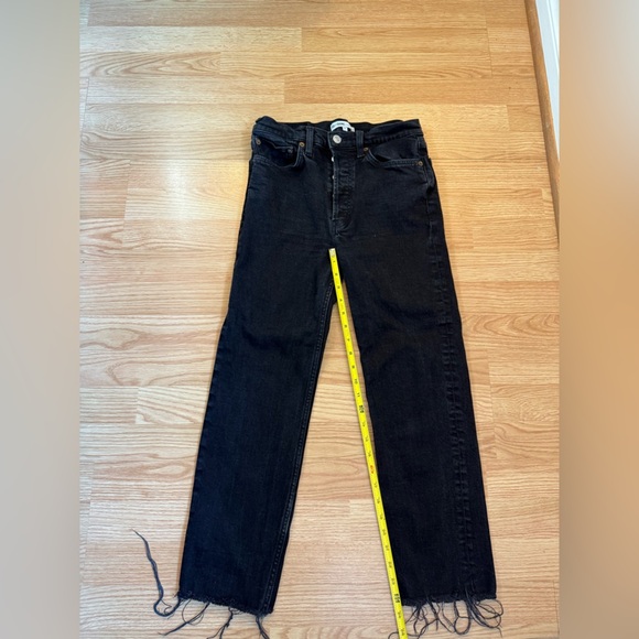 RE/DONE High Rise Stove Pipe Jeans in Jet Black Size 28 - Picture 8 of 8
